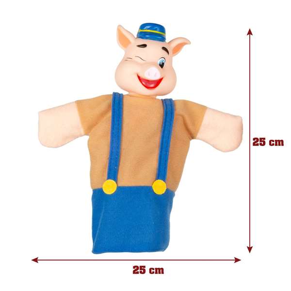 Color Baby - Marionettes Les Trois Petits Cochons - Set de 4 pièces en peluche - 25 cm - Jouet éducatif pour enfants dès 3 ans