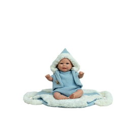 Muñecas Arias Poupée Reborn Arias 35 cm Marco Azul avec Sac Porte-Bébé