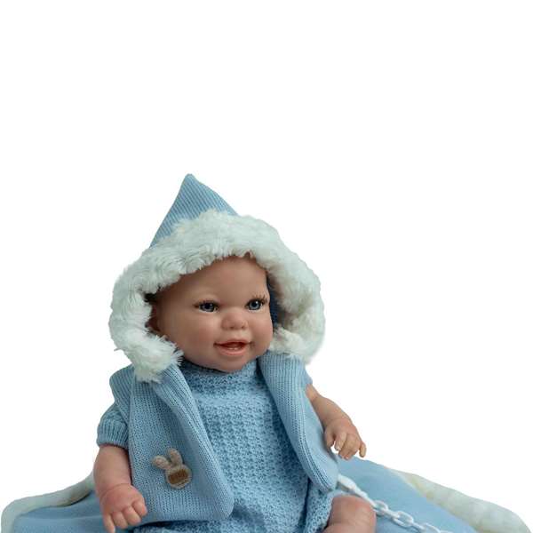 Poupée reborn Arias 35 cm avec cadre bleu et sac de portage, à partir de 3 ans, version espagnole Poupée reborn Arias 35 cm avec cadre bleu et sac de portage, à partir de 3 ans, version espagnole
