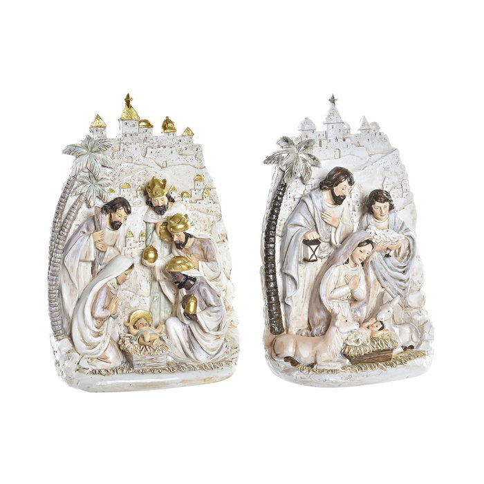 Crèche de Noël DKD Home Decor Doré Crème Résine Multicouleur (18 x 9 x 25,5 cm) (2 Unités) Crèche de Noël DKD Home Decor Doré Crème Résine Multicouleur (18 x 9 x 25,5 cm) (2 Unités)