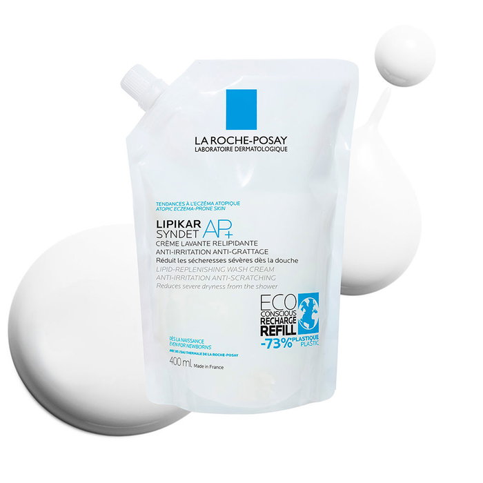 La Roche Posay LIPIKAR SYNDET AP+ Crème de Douche Relipidante Anti-Irritations Peau Atopique Recharge 400 ml La Roche Posay LIPIKAR SYNDET AP+ Crème de Douche Relipidante Anti-Irritations Peau Atopique Recharge 400 ml