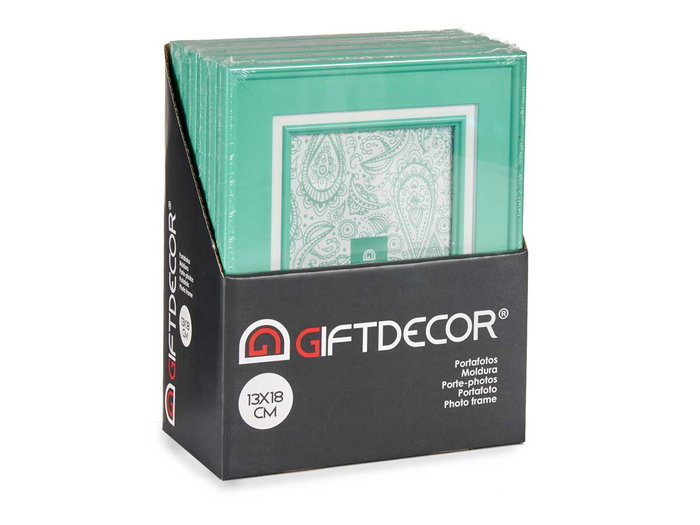 Giftdecor Porte-photos 13x18 cm Menta Vert Plastique et Verre (Set de 24)