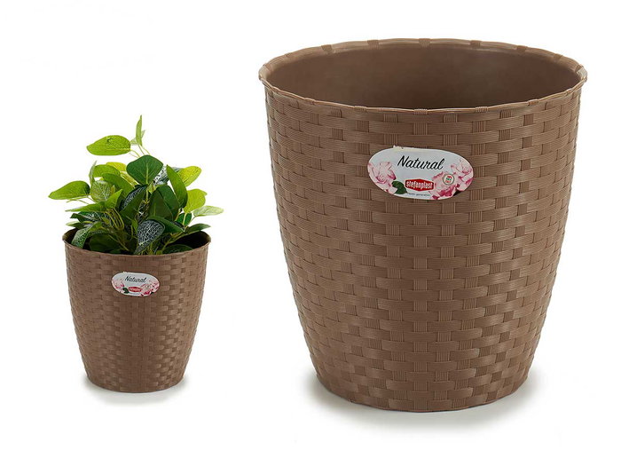 Stefanplast Pot Naturel Intérieur Extérieur 24 cm Diamètre Marron Plastique 24x22.5x24 cm (Set de 6) Stefanplast Pot Naturel Intérieur Extérieur 24 cm Diamètre Marron Plastique 24x22.5x24 cm (Set de 6)