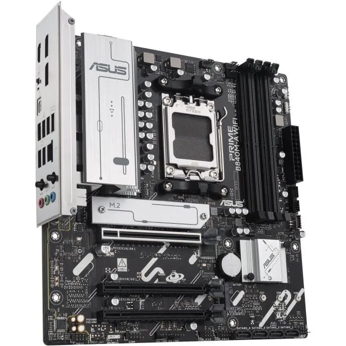 Asus Carte mère PRIME B840M-A WiFi Micro-ATX Socket AM5 (AMD Ryzen 7000/8000/9000 Series) DDR5, Wi-Fi 6E, 2.5Gb LAN, M.2 & SATA III