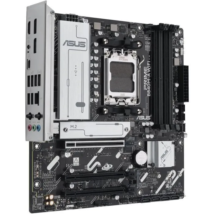 Asus Carte mère PRIME B840M-A WiFi Micro-ATX Socket AM5 (AMD Ryzen 7000/8000/9000 Series) DDR5, Wi-Fi 6E, 2.5Gb LAN, M.2 & SATA III