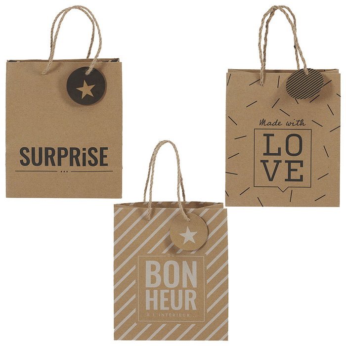 Party Time Sac cadeau en papier kraft 18x10x21 cm assortis Party Time Sac cadeau en papier kraft 18x10x21 cm assortis