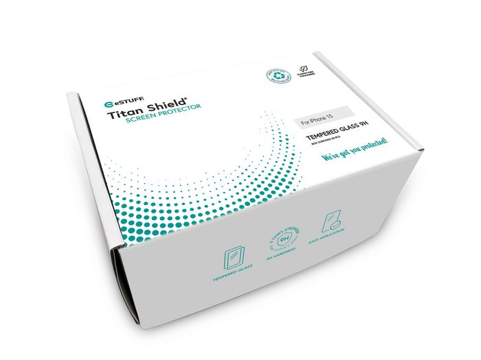 eSTUFF Titan Shield® Protection d'écran intégrale, Pack de 50 pcs pour iPhone 17e/16e/14/13/13 Pro