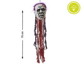 Figura Colgante Zombie Illuminé 75 cm - Décoration Horrifique pour Halloween et Maison Hantée, avec Éclairage LED Inclus