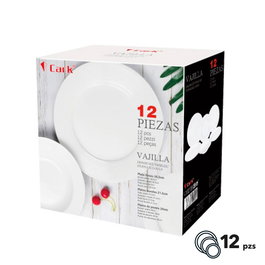Cark Service de vaisselle Clásica, 12 pièces, Blanc
