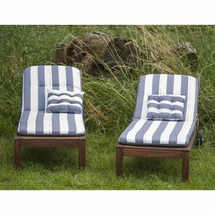 Jardin Privé Coussin de bain de soleil Flocons CANCALE gris et blanc