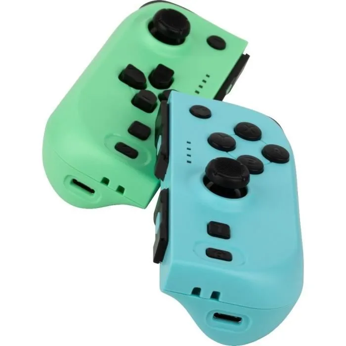 KONIX Manette Joy-Con Sans Fil - Compatible Nintendo Switch et Switch OLED - Autonomie 8 h, Vibration, Gyroscope 6-Axis, Bluetooth - Couleurs Vert et Bleu KONIX Manette Joy-Con Sans Fil - Compatible Nintendo Switch et Switch OLED - Autonomie 8 h, Vibration, Gyroscope 6-Axis, Bluetooth - Couleurs Vert et Bleu