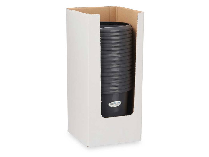Arte Regal Seau en Plastique avec Anse Gris Anthracite 10L 30x28.5x30cm (Set de 18)