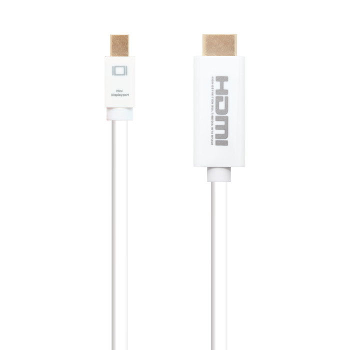 Nanocable Cable Convertisseur Mini DisplayPort vers HDMI 4K 2m Blanc - Réf: Cable Conversor Mini Dp A