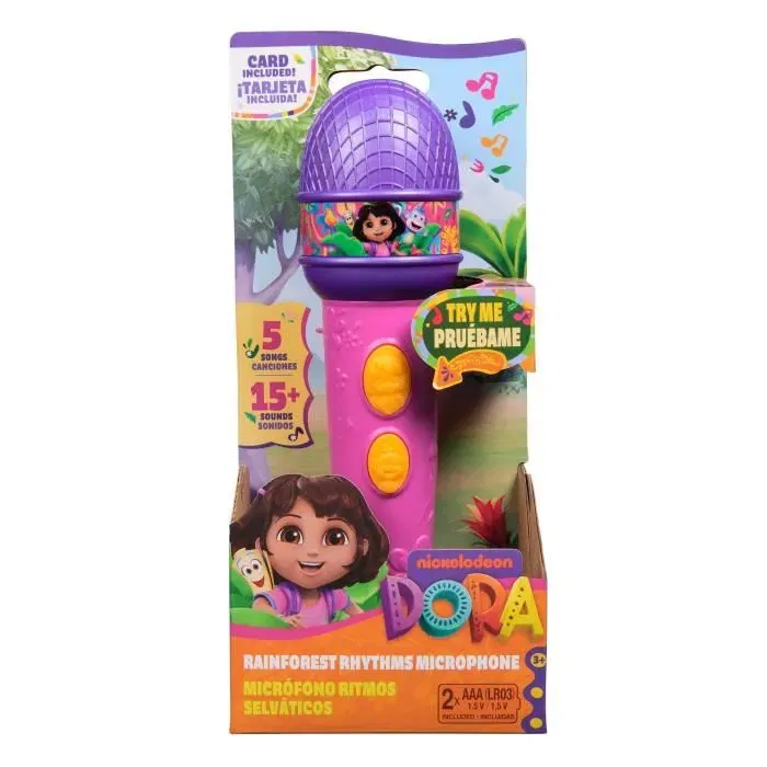 Spinmaster Micro Interactif Dora l'Exploratrice - 18 cm - Fonctions Lumineuses - 4 Chansons et 9 Sons - Jouet pour Enfant dès 3 Ans