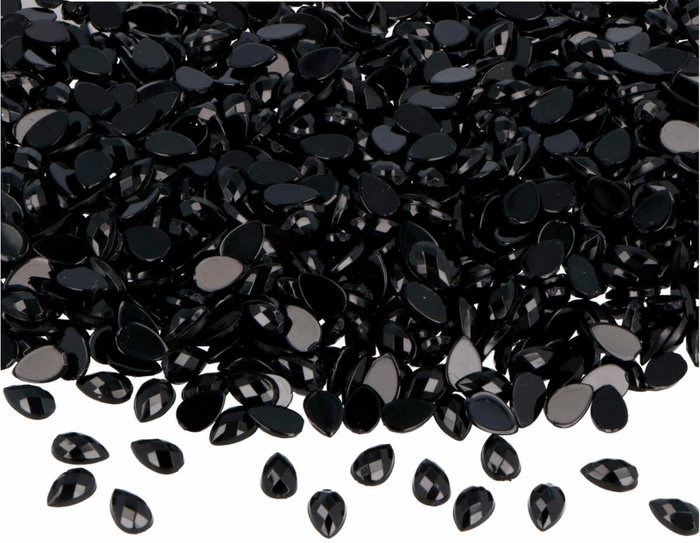 Innspiro Gemas decorativas acrílicas gota negro opaco 5x8mm, 5000u. Innspiro Gemas decorativas acrílicas gota negro opaco 5x8mm, 5000u.