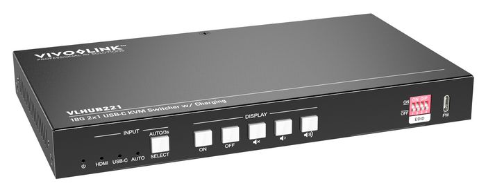 Vivolink Commutateur HDMI 2x1 avec HUB USB 3.0 et USB-C - 4K HDR 60Hz, Audio 7.1, RS232, CEC, 100W PD pour salle de réunion et visioconférence Vivolink Commutateur HDMI 2x1 avec HUB USB 3.0 et USB-C - 4K HDR 60Hz, Audio 7.1, RS232, CEC, 100W PD pour salle de réunion et visioconférence