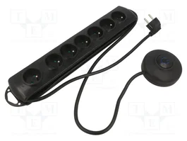 QOLTEC Multiprise parafoudre 7 prises, noir