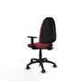 PIQUERAS Y CRESPO Chaise de bureau Algarra, Tissu Grenat, Accoudoirs 1D