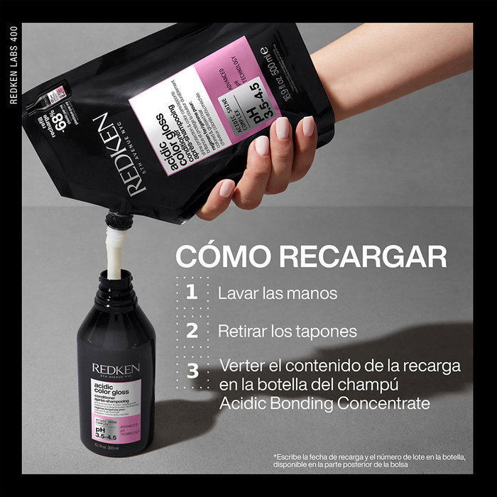 Redken Shampooing Sans Sulfate ACIDIC COLOR GLOSS, Boost Brillance Couleur, Recharge 500 ml