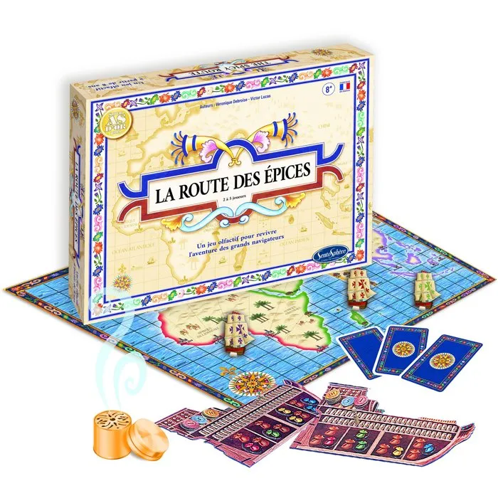 Sentosphere Jeu de Société - La Route des Épices : Conquête de Nouveaux Territoires - Stratégie et Commerce - Dès 7 ans