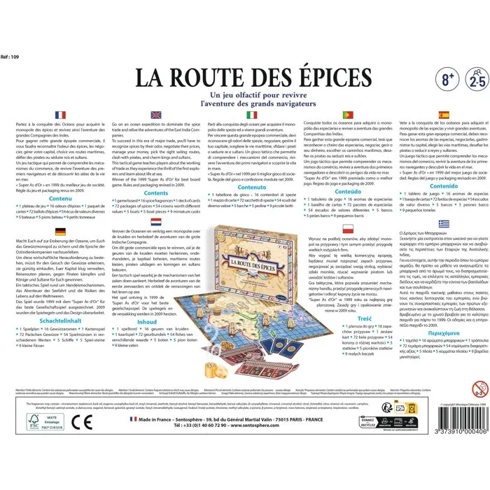 Sentosphere Jeu de Société - La Route des Épices : Conquête de Nouveaux Territoires - Stratégie et Commerce - Dès 7 ans