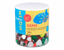 Innspiro Pot de Gemmes Acryliques en Forme de Cœur, Couleurs et Tailles Assorties, 720u.