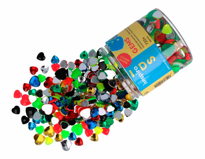 Innspiro Pot de Gemmes Acryliques en Forme de Cœur, Couleurs et Tailles Assorties, 720u. Innspiro Pot de Gemmes Acryliques en Forme de Cœur, Couleurs et Tailles Assorties, 720u.