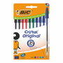 Bic Ensemble de Stylos Cristal Bleu Noir Rouge Vert (10 Unités)