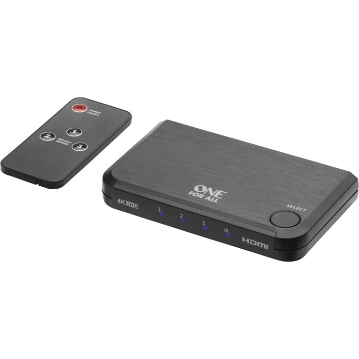 One for All Smart HDMI Switch 4K SV 1632 avec télécommande