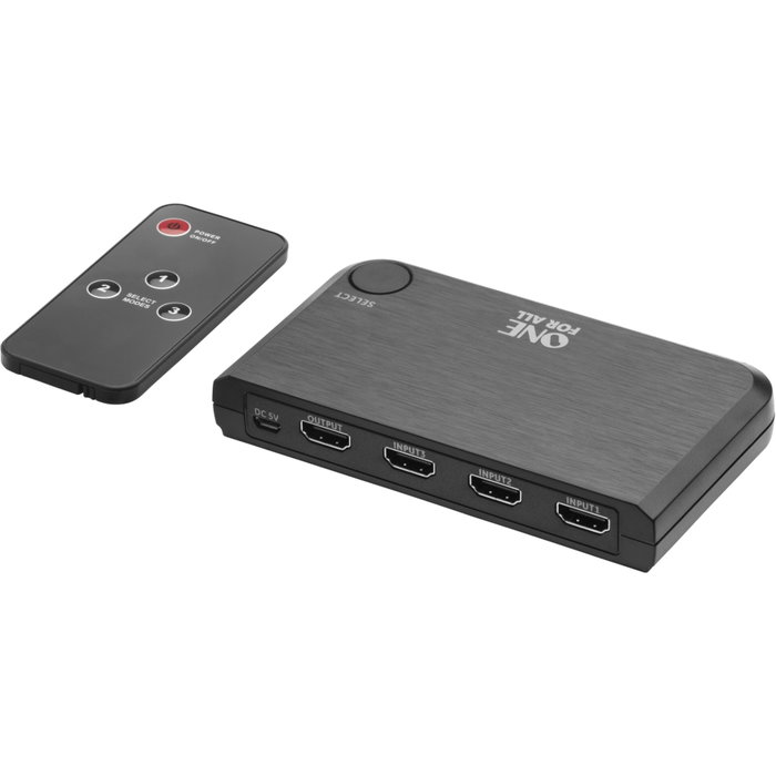 One for All Smart HDMI Switch 4K SV 1632 avec télécommande