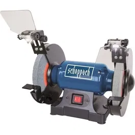 Scheppach SM200L Touret à meuler 500W, 2 disques (grain 30 et 60), 2 éclairages LED, 2850 tr/min, pour métal
