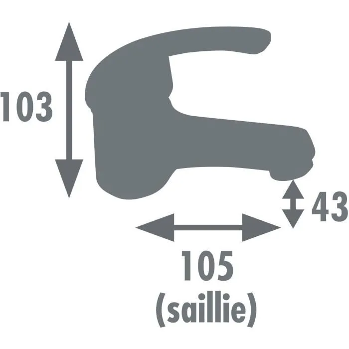 Edouard Rousseau Cardiff - Mitigeur de lavabo chromé bec fixe, cartouche céramique Ø 40 mm et aérateur réducteur de débit, flexibles inclus