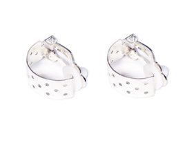 Innspiro Boucle d'oreille métallique à coudre argentée 18x8mm