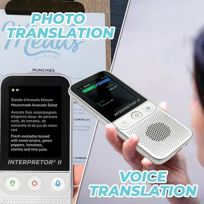 Lexibook Interpreter 2 Traducteur Vocal Instantané 137 Langues Traduction Photo et Mémos Multilingue Portable