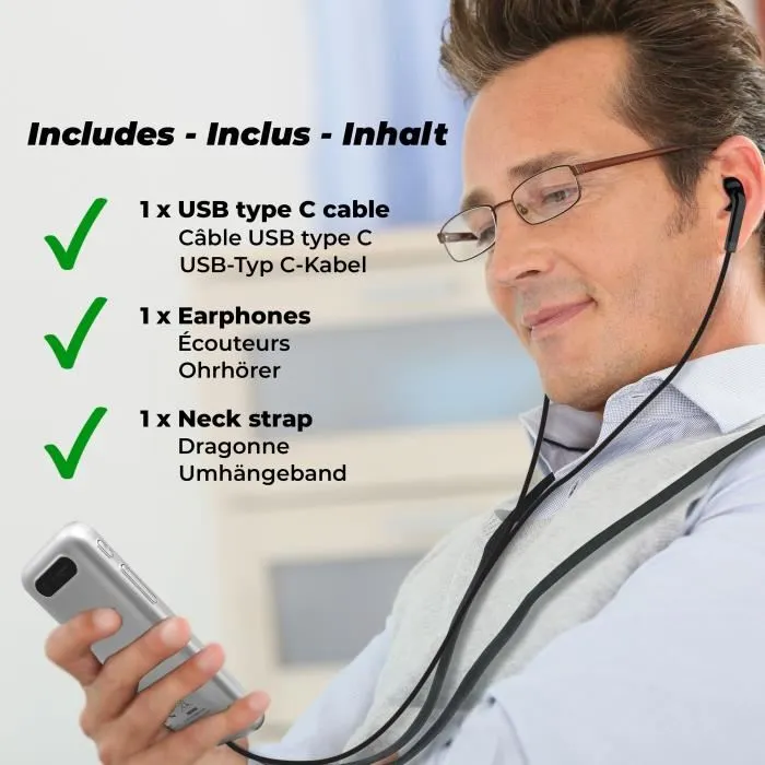 Lexibook Interpretor 2 - Traducteur vocal IA portable, 137 langues en ligne et 14 hors-ligne, appareil photo 5MP, écran tactile 2.4", dictaphone, avec écouteurs, recharge USB-C Lexibook Interpretor 2 - Traducteur vocal IA portable, 137 langues en ligne et 14 hors-ligne, appareil photo 5MP, écran tactile 2.4", dictaphone, avec écouteurs, recharge USB-C