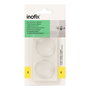 Inofix Butée de mur adhésive transparente Ø40 x 8 mm, 2 pièces