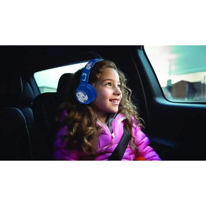 Lexibook - Casque lumineux pour enfants Disney Stitch avec Bluetooth 5.0, micro, pliable et ajustable, son limité à 85 dB - Pour enfant à partir de 4 ans