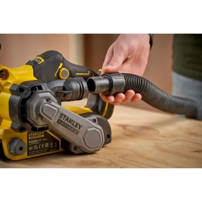 Stanley Fatmax SFMCW223B-XJ Ponceuse à Bande Sans Fil 18V, Brushless, 100W, pour Ponçage Régulier, 76 mm x 457 mm