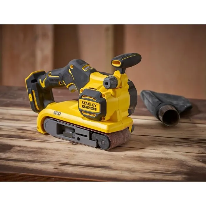 Stanley Fatmax SFMCW223B-XJ Ponceuse à Bande Sans Fil 18V, Brushless, 100W, pour Ponçage Régulier, 76 mm x 457 mm