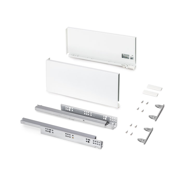 Emuca Tiroir extérieur Protone 30kg , coulisses à sortie totale et fermeture amortie, hauteur 178mm, profondeur 400mm, Acier, Peint en blanc Emuca Tiroir extérieur Protone 30kg , coulisses à sortie totale et fermeture amortie, hauteur 178mm, profondeur 400mm, Acier, Peint en blanc