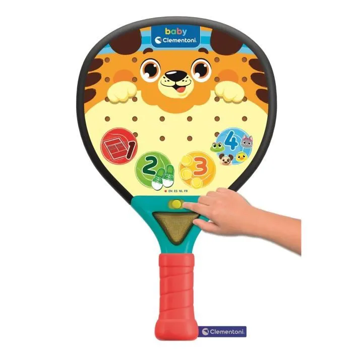 Clementoni Baby Padel Interactif - Raquette Éducative avec Lumières, Sons et Membrane Tactile pour Tout-Petits - Apprentissage des Chiffres