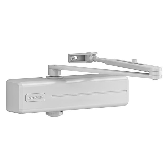 Duver Cierrapuertas con Brazo Articulado DC120 con Retención Acabado Plata Duver Cierrapuertas con Brazo Articulado DC120 con Retención Acabado Plata