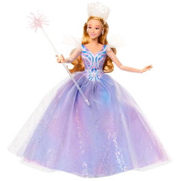 Mattel Poupée Articulée Glinda Collection Wicked For Good - Robe Organza, Varita, Tiara - 11 Points d'Articulation - Universal Pictures