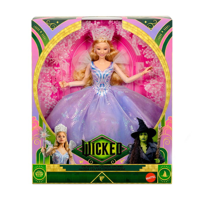 Mattel Poupée Articulée Glinda Collection Wicked For Good - Robe Organza, Varita, Tiara - 11 Points d'Articulation - Universal Pictures