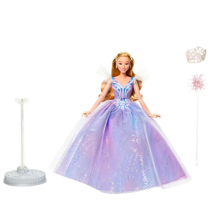 Mattel Poupée Articulée Glinda Collection Wicked For Good - Robe Organza, Varita, Tiara - 11 Points d'Articulation - Universal Pictures