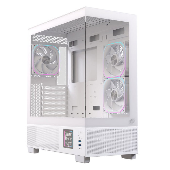 Einarex S501D EXCS-PR-51DR-W Boitier PC ATX Semi-Tour Gaming blanche RGB avec vitre laterale Einarex S501D EXCS-PR-51DR-W Boitier PC ATX Semi-Tour Gaming blanche RGB avec vitre laterale