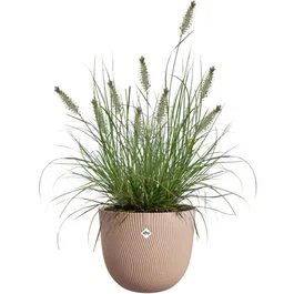 ELHO Sereh Rond 40 - Pot de fleurs rond marron, 39 cm x 33 cm - Fabriqué en plastique 100% recyclé, résistant au gel pour jardin et intérieur