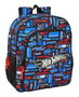 Safta - Mochila junior adapt.carro hot wheels - Sac à dos enfant thème voitures - 32 x 38 x 12 cm