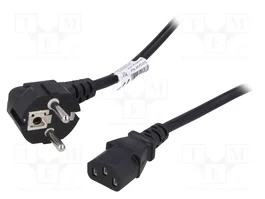 AKYGA Câble d'alimentation H05VV-F 3x0,75mm2 noir 1,5m