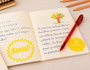 Innspiro Kit 4 Tampons Bois et 1 Encre Orange 'Correcciones Reconocimiento Positivo'